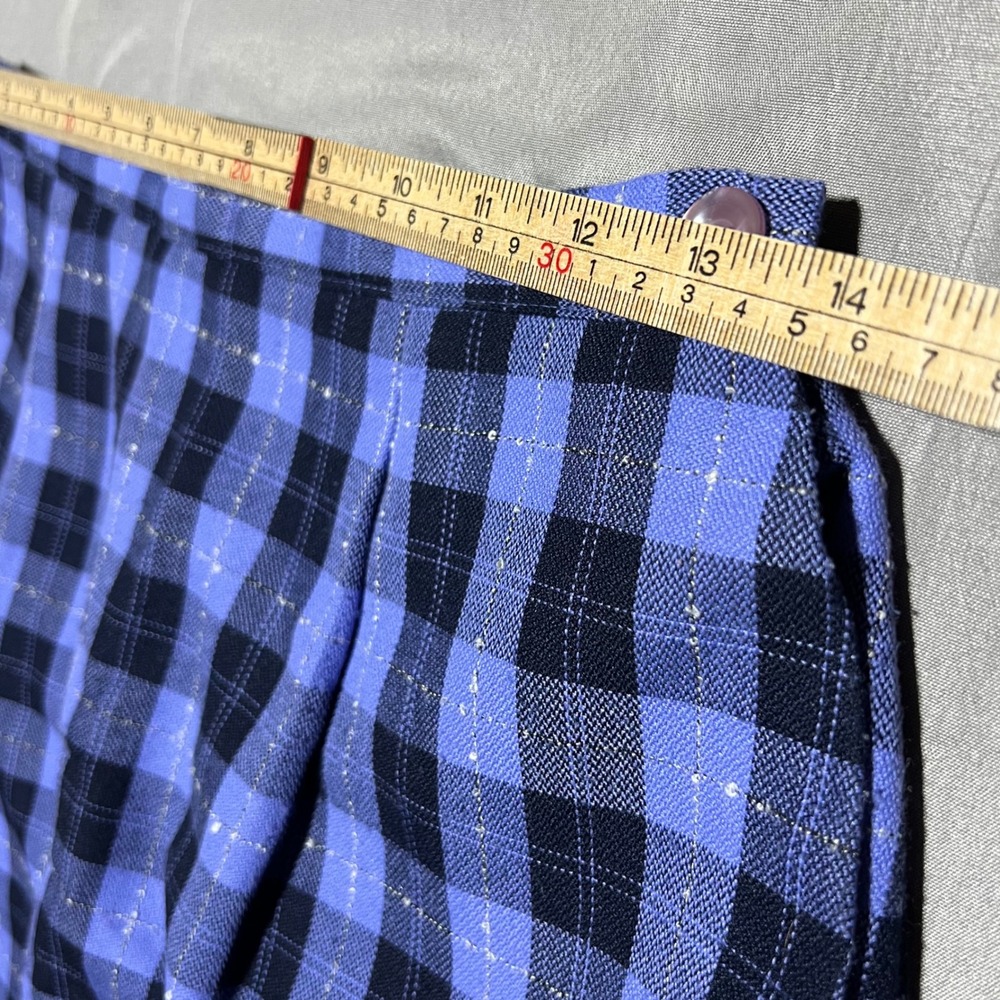 Vintage Thats Me Store Blue Plaid Metallic Pencil Skirt Size 6 Made in USA - Picture 4 of 6